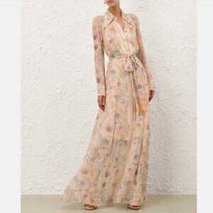 Zimmermann Rebellion Pink Floral Shirtdress